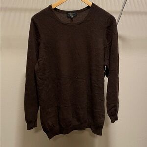 Club Room Dark Brown 100% Cashmere Crewneck Sweater
